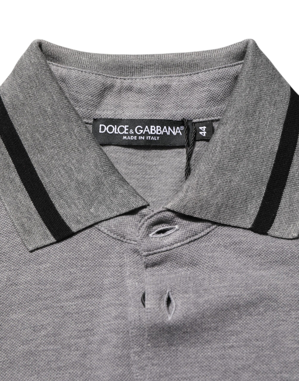 Gray Logo Embroidery Collared Polo T-shirt