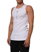White Cotton Chain Necklace Tank Top T-shirt