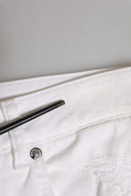 White Cotton Tattered BOYFRIEND Denim Jeans