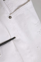 White Cotton Tattered BOYFRIEND Denim Jeans