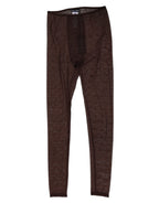 Brown Nylon Logo Lace Leggings Pants Underwear