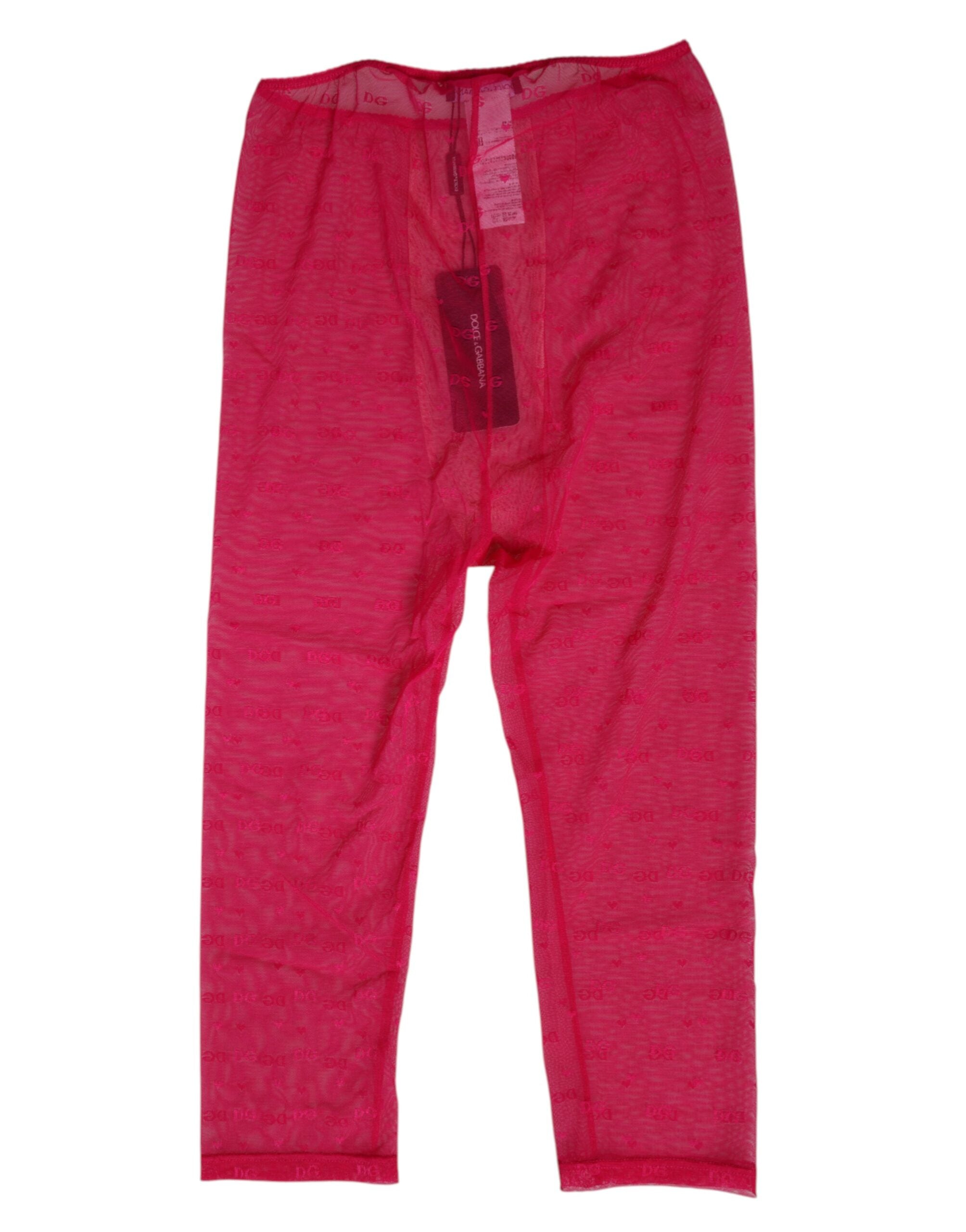 Fuchsia Logo Lace Tight Midi Trousers Underwear