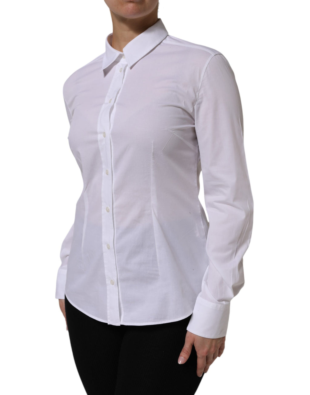 White Cotton Collared Dress Formal Shirt  Top