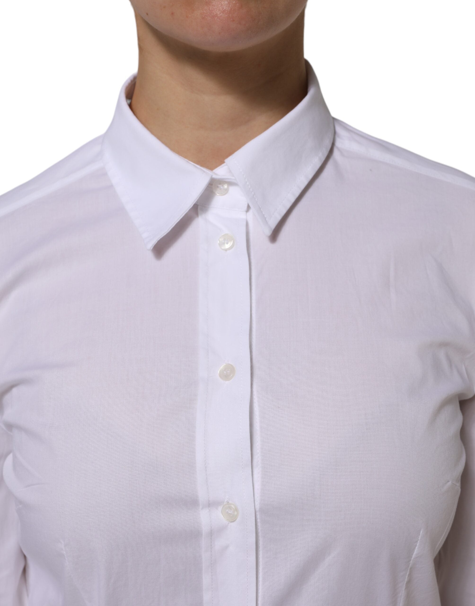 White Cotton Collared Dress Formal Shirt Top