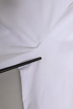 White Cotton Collared Buttoned Dress Shirt Top