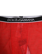 Red Logo Lace Tight Midi Trousers Underwear