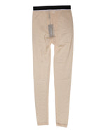 Beige Nylon Logo Lace Leggings Pants Underwear