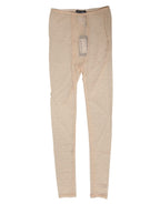 Beige Nylon Stretch Logo Lace Leggings Underwear
