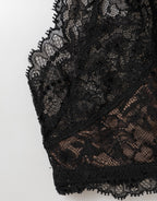Black Floral Lace Mesh High Brief Panty  Underwear