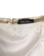 Off White Silk High Waist Girdle Panty Underwear