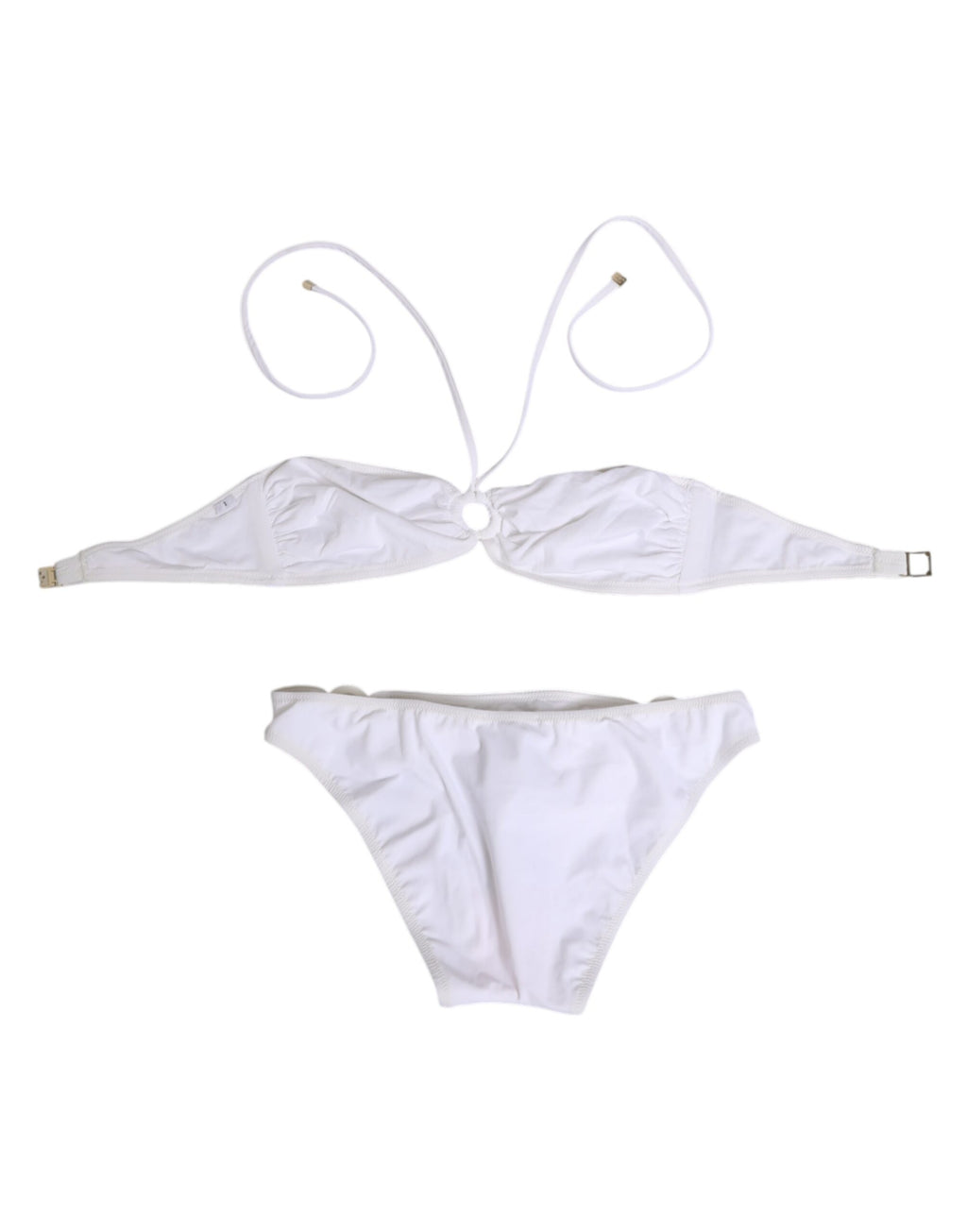White Logo Swimsuit 2 Piece Top Bottom Swimwear