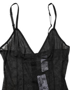 Black Nylon Stretch Bodysuit Lingerie Underwear