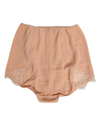 Beige Silk Stretch High Waist Girdle Underwear