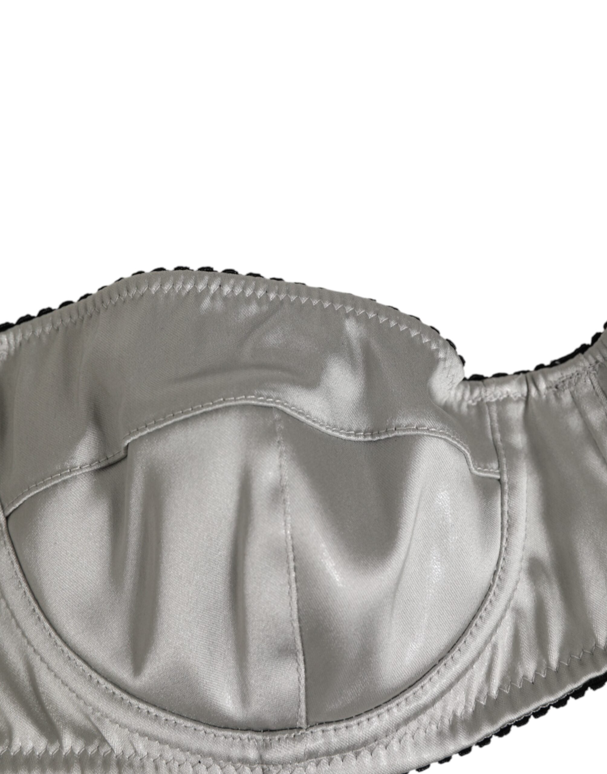 Gray Acetate Stretch Balconcino Bra Underwear