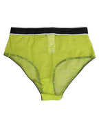 Green Nylon Logo Waistband Brief Panty Underwear