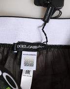 Black Floral Print High Waist Panty  Underwear