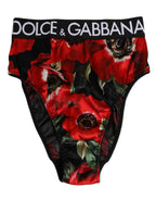 Black Floral Print High Waist Panty Underwear