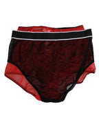 Black Red Nylon High Waist Girdle Underwear