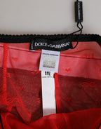 Black Red Nylon High Waist Girdle Underwear
