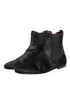 Black Leather Fur Men CHELSEA Boots Shoes