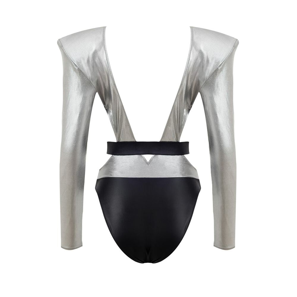 Gray Viscose One-Piece Swimsuit