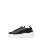 Black Artificial Leather Low Top Sneakers
