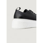 Black Artificial Leather Low Top Sneakers