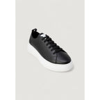 Black Artificial Leather Low Top Sneakers