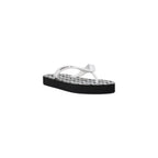 Black And White Rubber Flip-Flop Sandals
