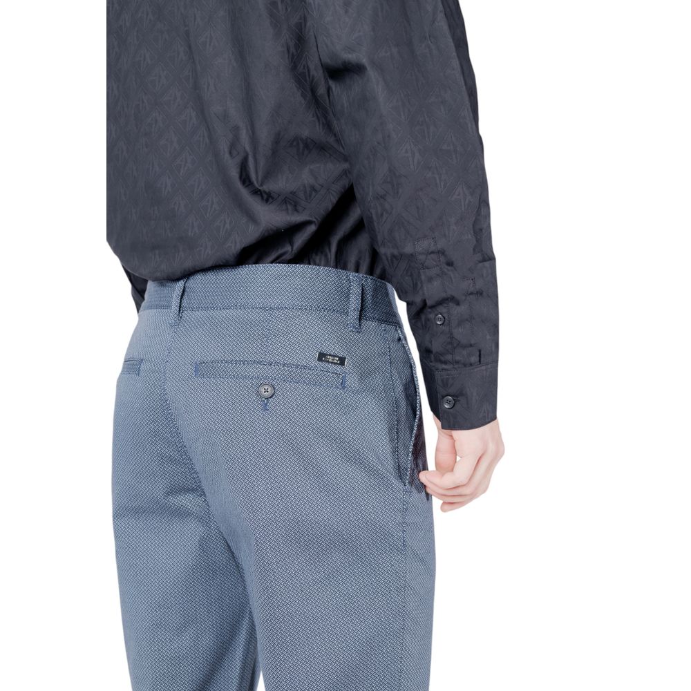 Blue Cotton Skinny Pants