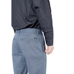 Blue Cotton Skinny Pants