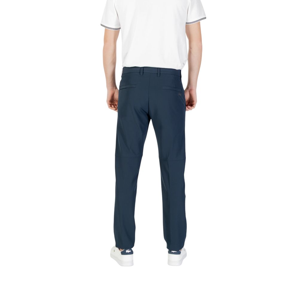 Blue Polyester Skinny Pants