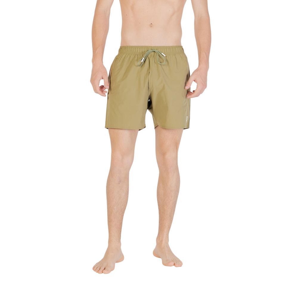 Bicolor Polyester Swim Shorts