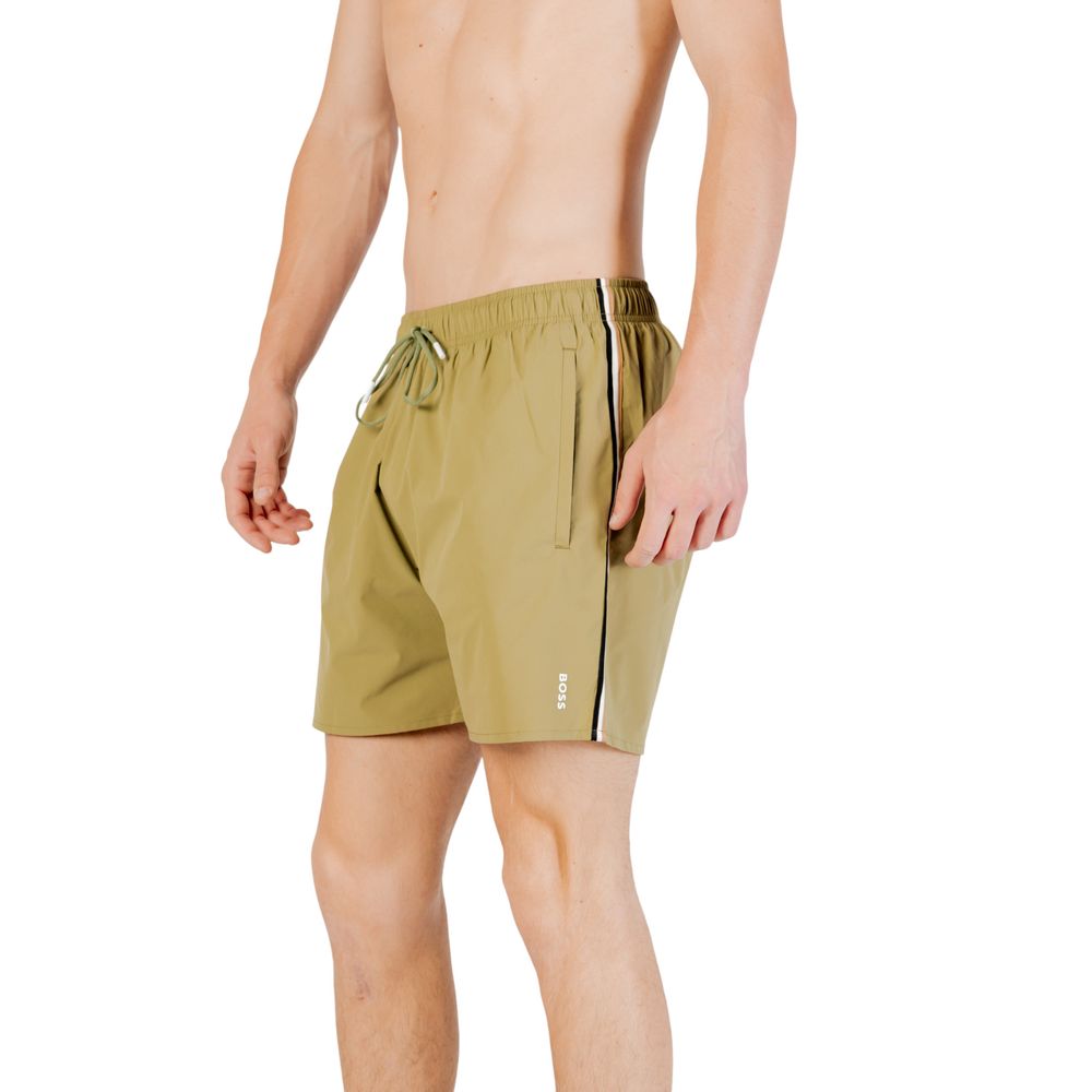 Bicolor Polyester Swim Shorts