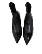 Black Stretch Stilettos Booties Socks Shoes