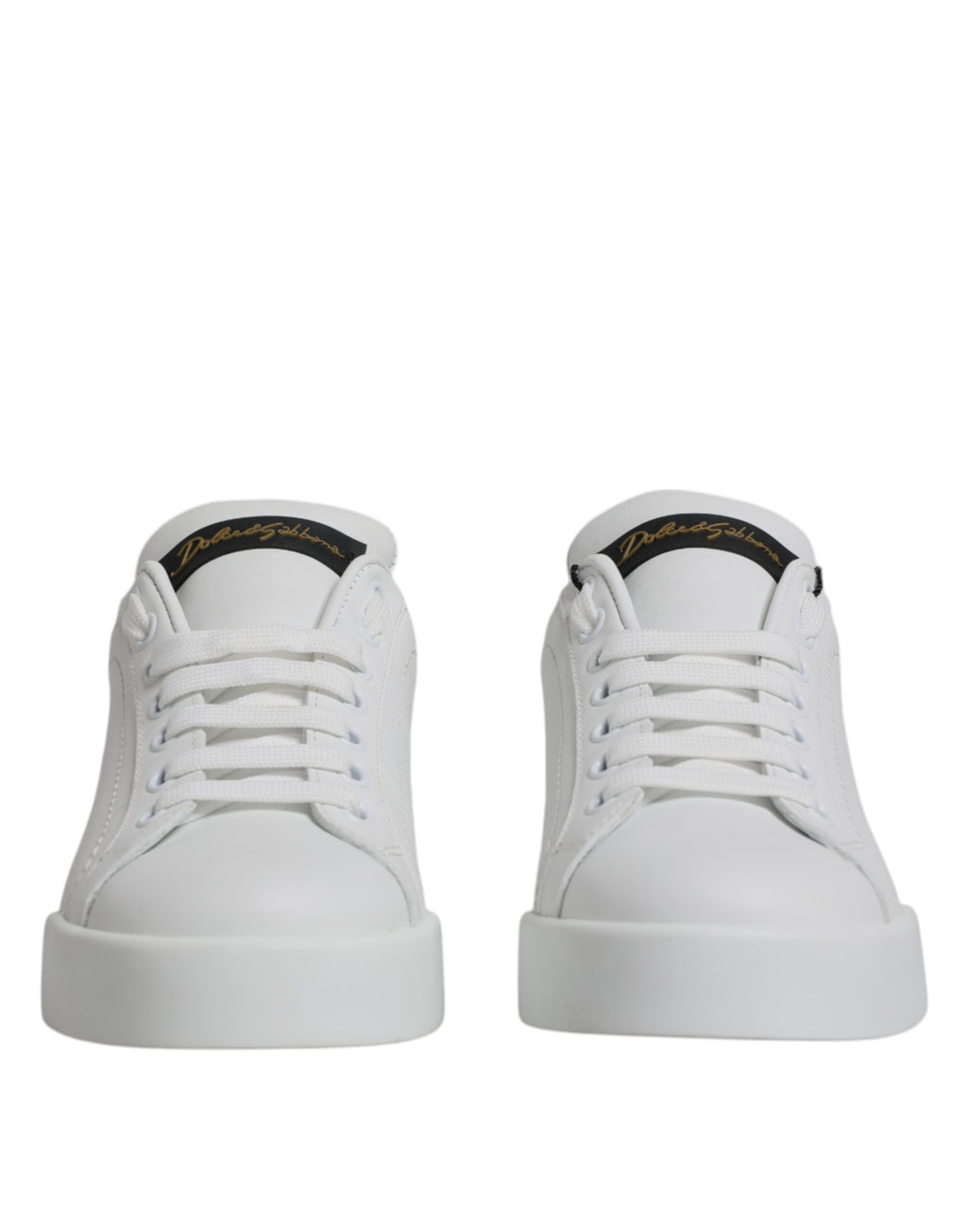 White Black Leather Low Top Sneakers Shoes