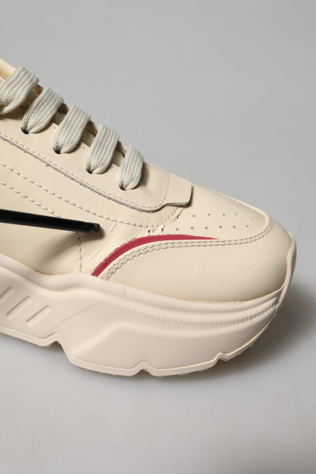 White Pink Leather Daymaster Sneakers Shoes