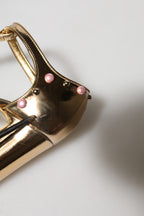 Gold Embellished Vally Heels Sandals Shoes