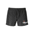 Black Polyester Men's Swim Boxer