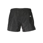 Black Polyester Men's Swim Boxer