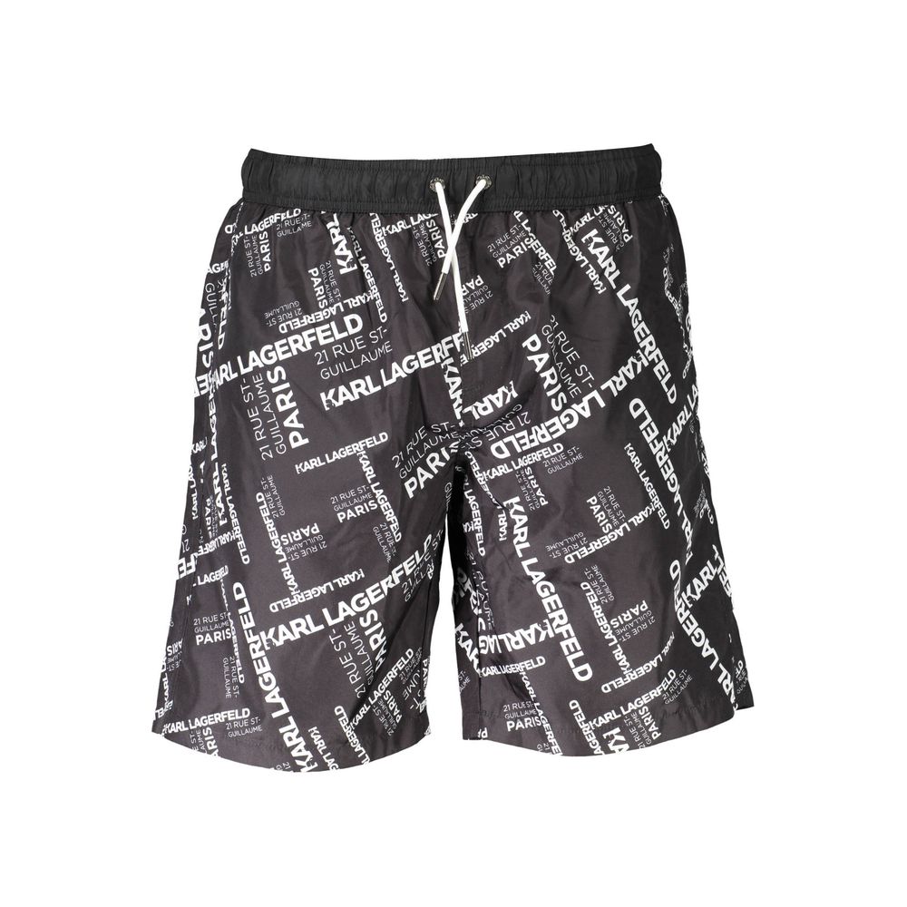 Nero Polyester Men Swimwear Boxer