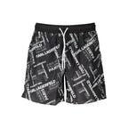 Black Polyester Men's Swim Trunk