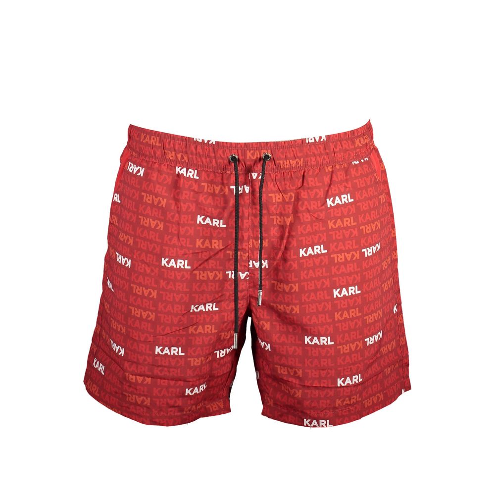 Rosso Polyester Men Swim Boxer