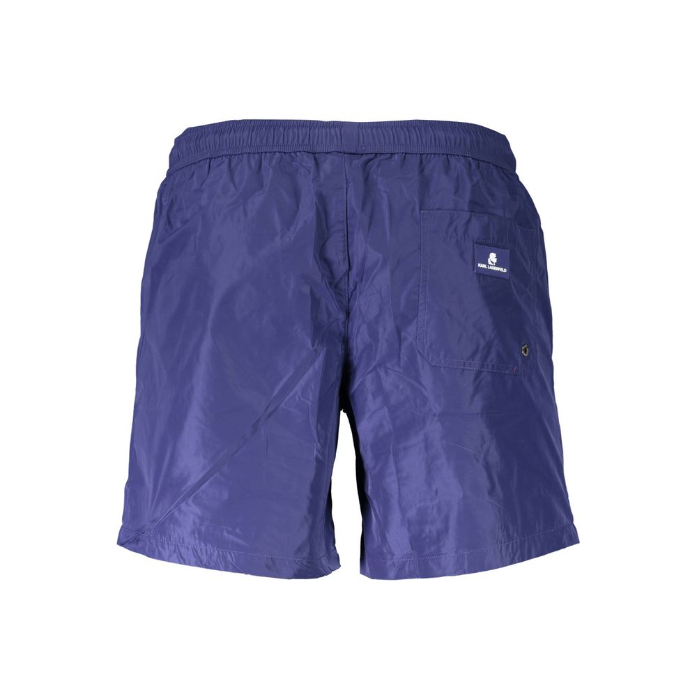Blu Polyester Men's Swim Boxer