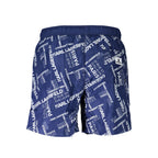 Blu Polyester Men Swim Boxer