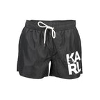 Black Polyester Men's Swim Trunk