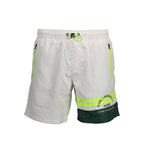 White Polyester Men's Swim Boxer