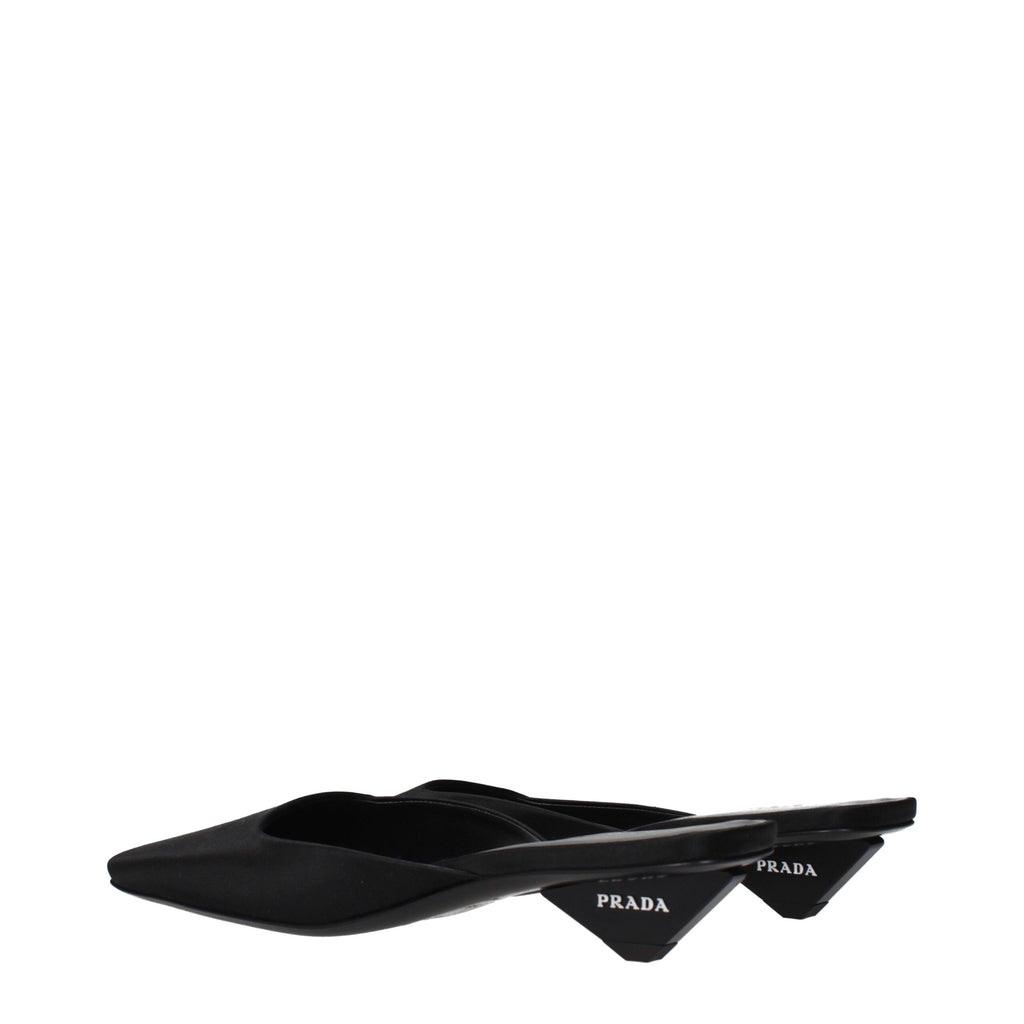 Black Satin Flat Sandals