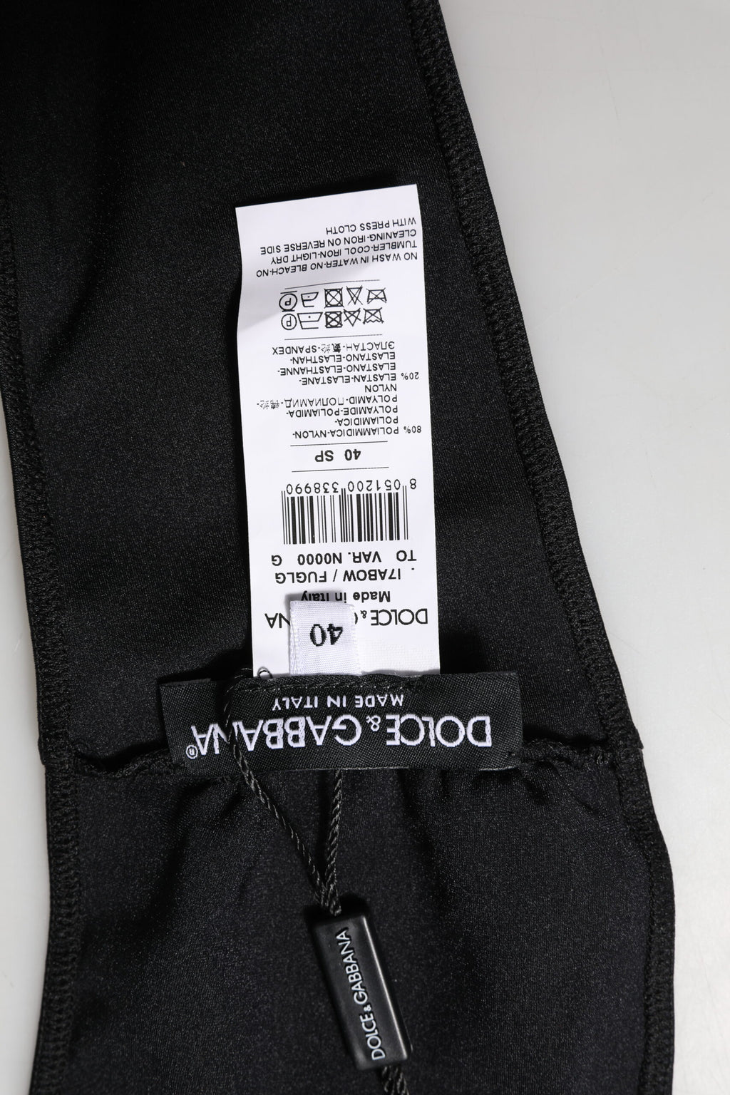 Black Nylon Blend Bandeau Strapless Tube  Top