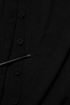 Black Virgin Wool Buttoned Cardigan Sweater